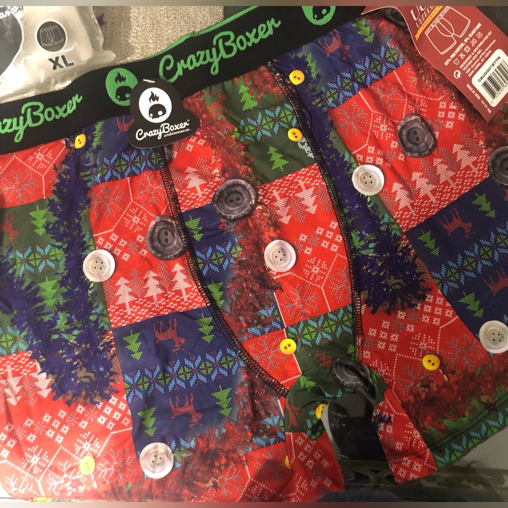 NWT Men’s Crazy Boxer Briefs- Holiday XL